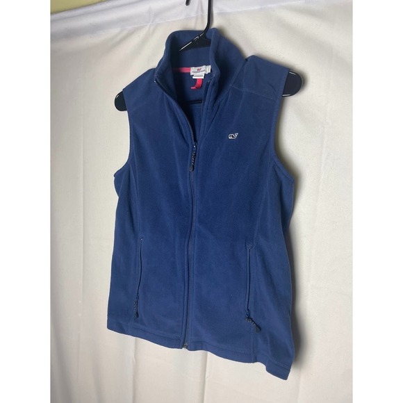 Vineyard Vines Women's Full Zip Fleece Vest Navy Blue Size Small - Picture 2 of 5